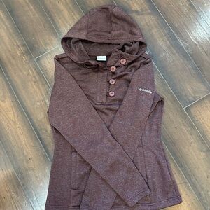 Columbia Burgundy Button-Up Hoodie